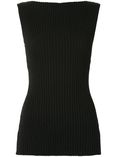Anna Quan Fitted Knit Top In Black