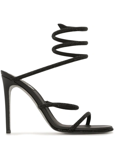 René Caovilla Cleo High-heel Sandals In Black Lamb