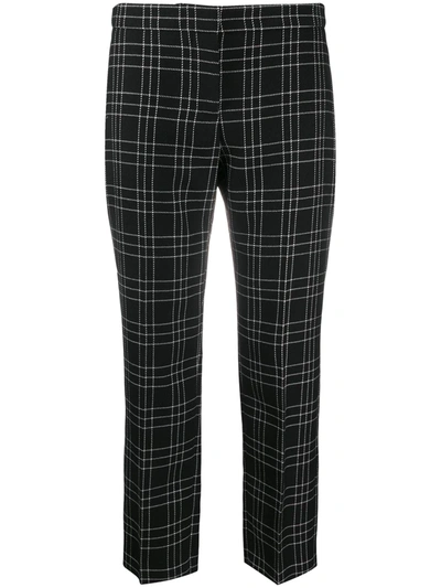 Alexander Mcqueen Checked Cropped Trousers In Black