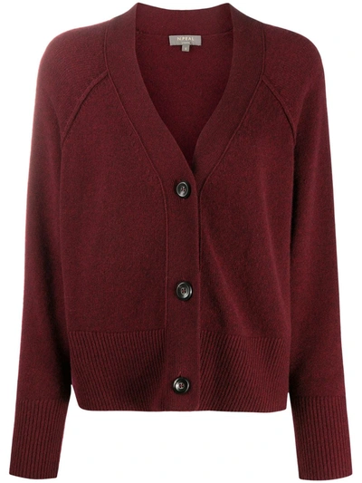 N•peal Exposed Seam V-neck Cardigan In Red