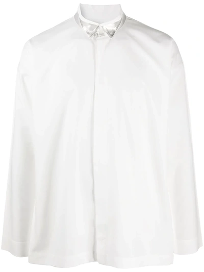 Issey Miyake Buttoned Long Sleeve Shirt In White