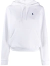 Polo Ralph Lauren Embroidered-logo Pullover Hoodie In White