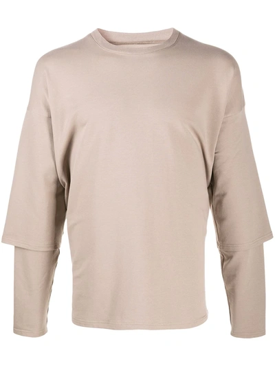 Alchemy Layered Crew Neck Sweatshirt In Neutrals