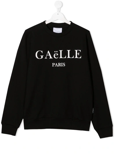 Gaelle Paris Kids' Sweatshirt Mit Logo-print In Black