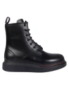 Alexander Mcqueen Black Contrast Sole Hybrid Combat Boots