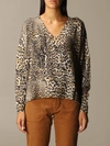 ZADIG & VOLTAIRE SWEATER V OVER CASHMERE ANIMALIER,11539430