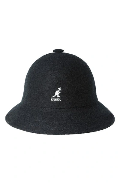 Kangol Casual Wool Blend Bucket Hat In Black