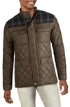 Cole Haan Signature Mixed Media Quilted Jacket In Olive