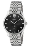Gucci G-timeless Bracelet Watch, 40mm In Silver/ Black