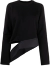 Rick Owens Drkshdw Black Long Creatch Sweatshirt In Black