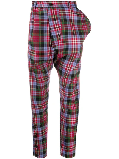 Vivienne Westwood Tartan Print Dropped-crotch Trousers In Red
