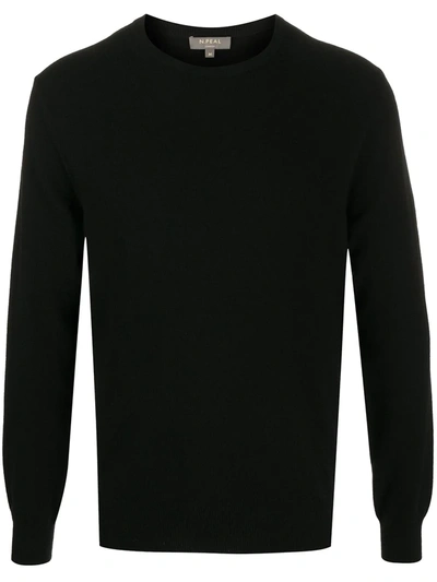 N•peal Long Sleeve Cashmere Jumper In Black