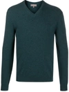 N•PEAL V-NECK RIBBED KNIT JUMPER