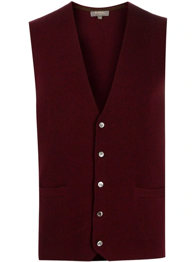 N•peal V-neck Cashmere Cardigan In Red