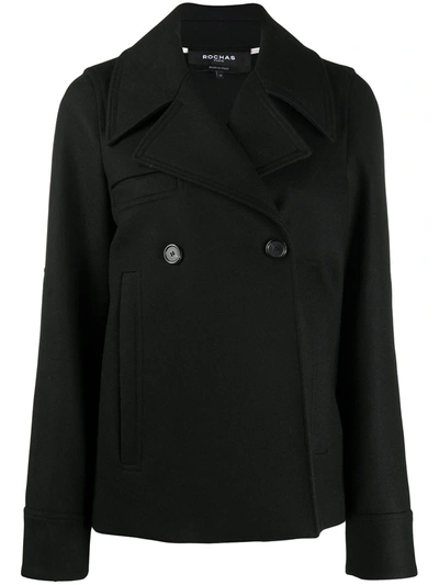 Rochas Fitted Two-buttton Peacoat In Black