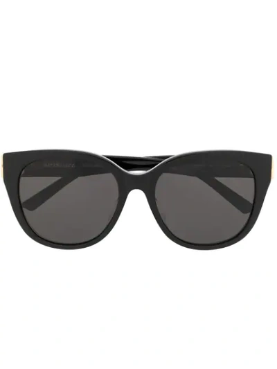 Balenciaga Cat-eye Tinted Bb Sunglasses In Black