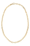 Monica Vinader Gold Plated Vermeil Silver Alta Capture Mini Link Necklace In Yellow Gold