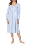 EILEEN WEST FLORAL COTTON JERSEY LONG SLEEVE NIGHTGOWN,C5820123