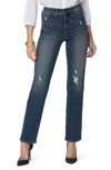 NYDJ RELAXED DISTRESSED STRAIGHT LEG JEANS,MATK2926