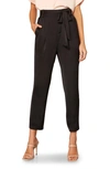 CUPCAKES AND CASHMERE MAZZY BELTED TAPERED CROP SATIN PANTS,CK303841