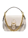 Coach Horse And Carriage Coated Canvas Beat Shoulder Bag 18 In Brass/chalk Taupe