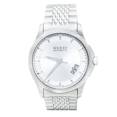Pre-owned Gucci Silver Stainless Steel G-timeless Ya126417 Men's Wristwatch 38 Mm