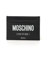 MOSCHINO BLACK LEATHER CARD HOLDER,0CA234A0-8326-CEF0-4007-D1429AF7AEF3