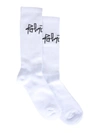 PALM ANGELS WHITE COTTON SOCKS,276E6030-1644-A64D-27FE-65B46A62C869