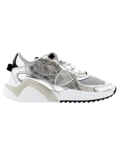 Philippe Model Silver Leather Sneakers