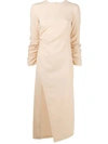 A.W.A.K.E. RUCHED SIDE-SLIT DRESS,D65FA0A7-DFF2-2FC7-D8F4-FDF126B166E3