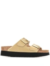 Birkenstock Arizona Platform Double-strap Sandals In Gold