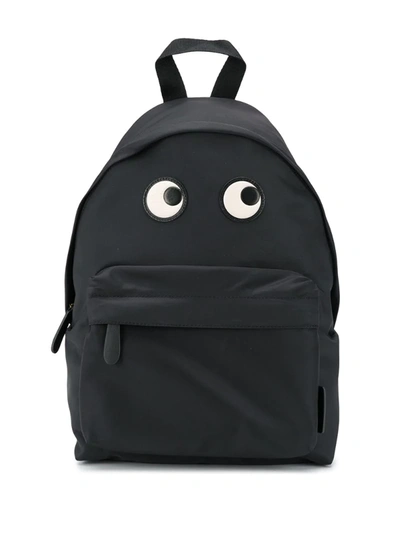 Anya Hindmarch Eyes Embroidered Backpack In Black