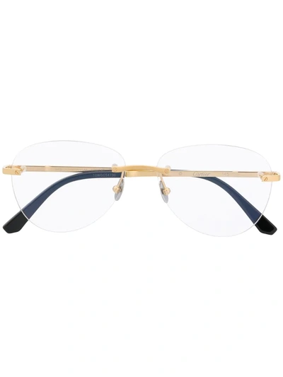 Cartier Pilot-frame Glasses In White