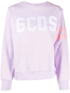 Gcds Logo Cotton Sweatshirt In Lilac