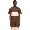 Gcds Brown & Pink Band Logo T-shirt In 14 Brown