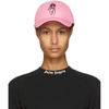 PALM ANGELS PINK EMBROIDERED WOMAN CAP