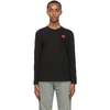 Comme Des Garçons Play Black Layered Double Heart Long Sleeve T-shirt In Black