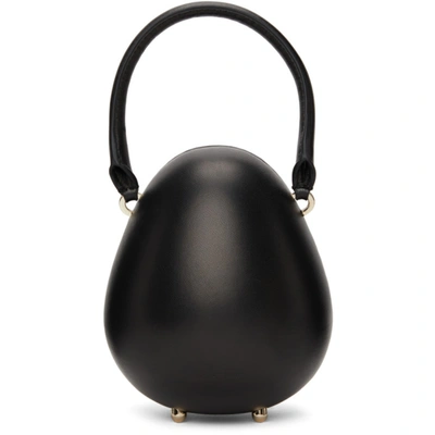 Simone Rocha Black Leather Mini Handheld Egg Clutch Bag