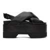 SIMONE ROCHA BLACK CROSS STRAP PLATFORM SANDALS