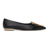 SOPHIA WEBSTER SOPHIA WEBSTER BLACK AND GOLD BUTTERFLY BALLERINA FLATS