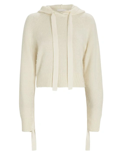 Helmut Lang Hooded Wool-blend Sweater In White