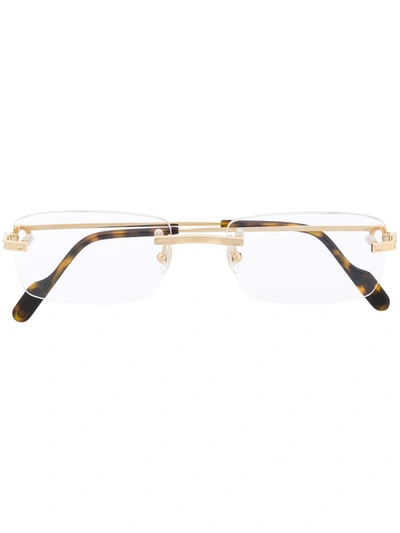 Cartier Première De  Rectangular-frame Glasses In White