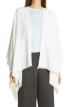 Eileen Fisher Gauze Poncho In Pearl