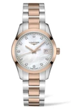 Longines Conquest Classic Watch, 34mm In White/rose Gold
