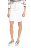JEN7 BY 7 FOR ALL MANKIND FRAYED DENIM PENCIL SKIRT,GS9272189Q