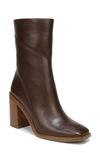 Franco Sarto Stevie Womens Zipper Square Toe Booties In Dark Brown Leather