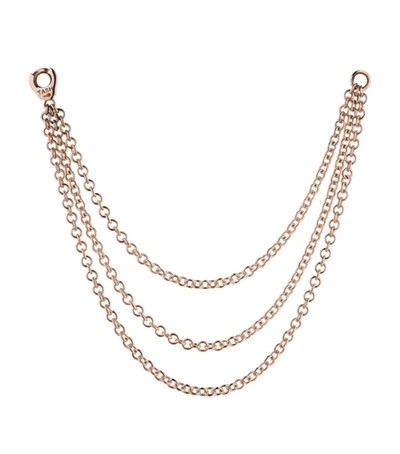 Maria Tash 14ct Long Double Chain Connecting Charm In Rose Gold