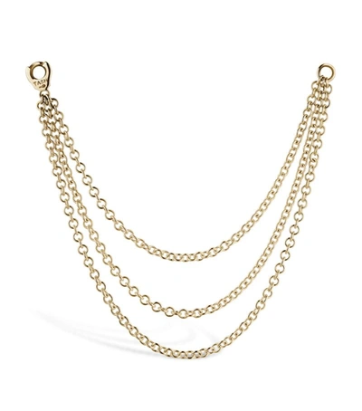 Maria Tash Long Triple Chain Connecting C In Gold