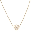 PIAGET ROSE GOLD AND DIAMOND ROSE PENDANT NECKLACE,15914326