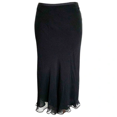 Pre-owned Diane Von Furstenberg Silk Mid-length Skirt In Black